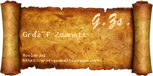 Gróf Zsanett névjegykártya